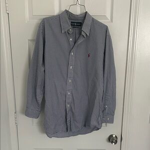 Ralph Lauren Men's L Navy and White Gingham Shirt